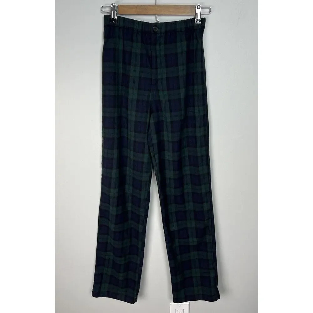 Brandy Melville Women's Tilden Pants in Green Plaid Flannel ONE SIZE